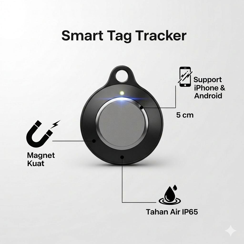 Smart Tag Bluetooth Tracker – AirTag Compatible (iPhone & Android) – IP65 Waterproof & Magnetic