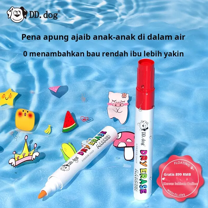 AIGD  acrylic marker / spidol 1 set lengkap / cat acrylic / Spidol Air TulisanMengapung / Spidol Ajaib Mainan /4-12Warna Anak Belajar Toys 3