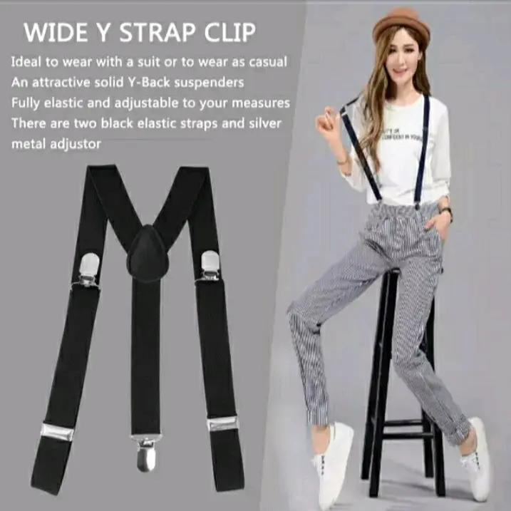 Suspender Bretel Pria Wanita Dewasa Tali Kodok Elastis Style Outfit Model Y Jojon Biru Coklat 2