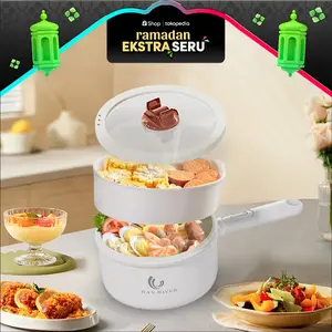[COD]panci listrik serbaguna 2L Kompor listrik pintar Pelajar/panci listrik/Asrama/Perjalanan Bisnis - putih pancilistrik  serbaguna