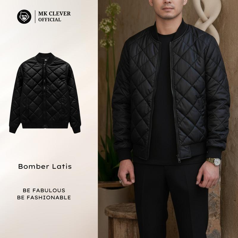 MK CLEVER Áo Khoác Bomber Gió Latis MK CLEVER Vải Gió 3 Lớp Trần Bông Dày Dặn Form Dáng Trẻ Trung Menswear Nam Size M L XL 2XL Chất Liệu Mềm Mịn Màu Sắc Nổi Bật Heo Tiết Kiệm Chi Phí Khi Đóng Gói
