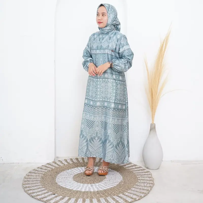 longdress zahra santorini motip busui friendly resleting depan by eriston Muslim Wanita 5