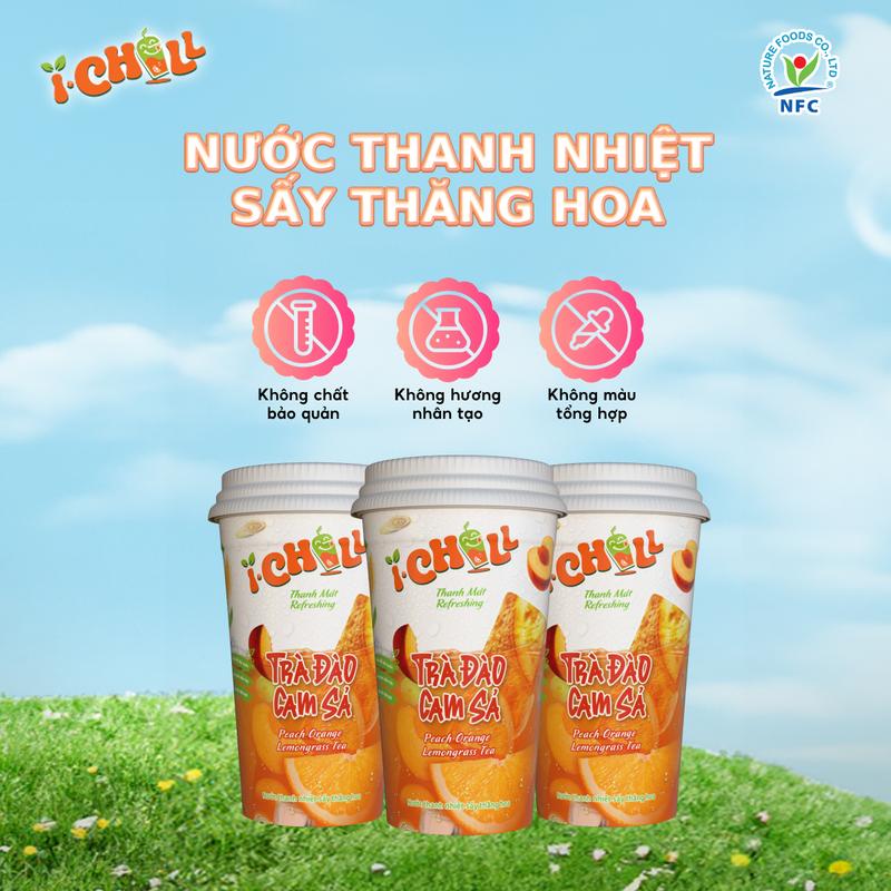[COMBO 3 LY] iChill Trà Đào Cam Sả Nước Thanh Nhiệt Sấy Thăng Hoa Từ Trái Cây Tự Nhiên