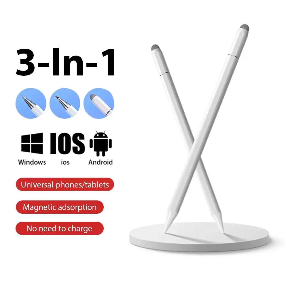 Bút Chì Từ Tính Thông Dụng 3 Trong 1, Tương Thích Với iPad, Điện Thoại, Huawei, Xiaomi, Samsung, Bút Cảm Ứng, Thích Hợp Cho Android Và Apple, Bút Cảm Ứng, Phụ Kiện, Bút Cảm Ứng