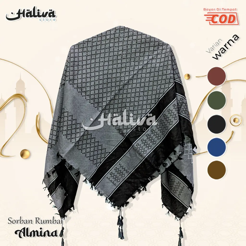 Haliva Store - Sorban Rumbai Almina Souvenir Haji dan Umroh Murah Meriah