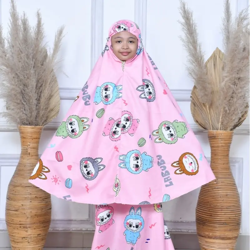 Mukena Katun Anak Motif Kuromi / Labubu / Kelinci /  Mukena Anak Usia 7 - 15 Tahun 0