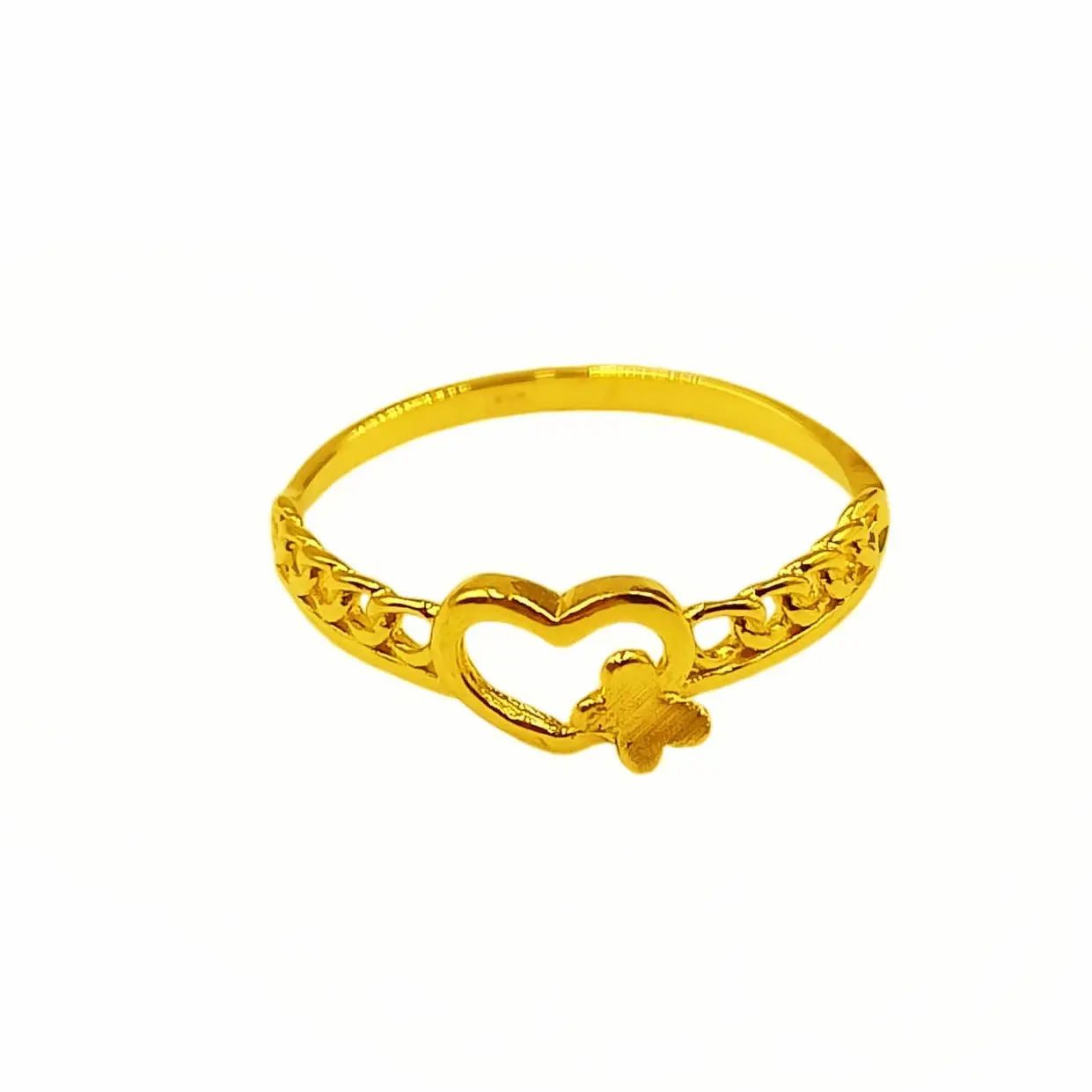 Marina Goldsmith 916 22k Gold Heart With Butterfly Ring gold  ring