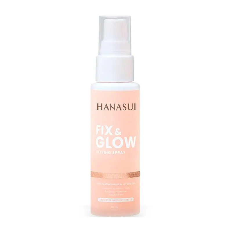 HANASUI FIX & GLOW SETTING SPRAY Peach Wajah 2