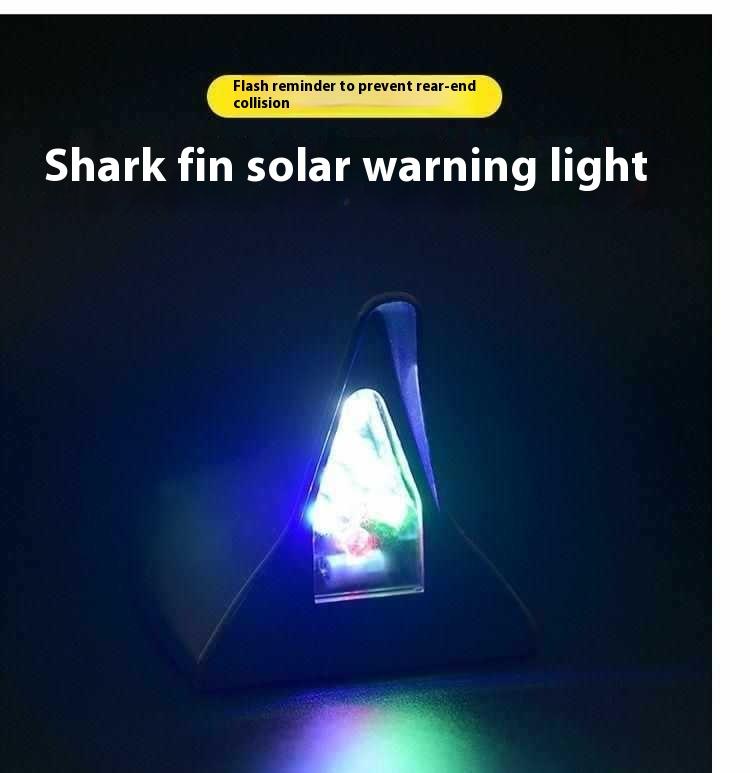 Product Introduction of Car solar flashing light decoration shark fin antenna anti rear end collision roof light LED tail wing modification warning light 0