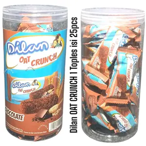 Dilan OAT CRUNCH CHOCOLATE 1 Toples isi 25 pcs Dilan Oat Baru makanan ringan Oat Bar Rasa cokelat coklat Food Sereal