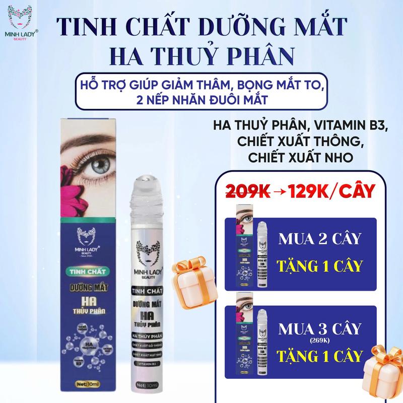   HOT  Thanh lăn Dưỡng mắt HA Thuỷ phân Hỗ Trợ Giảm Thâm Quầng Mắt & Bọng Mắt  109k c 218k 2c tặng 1  Minh Lady 10ml 