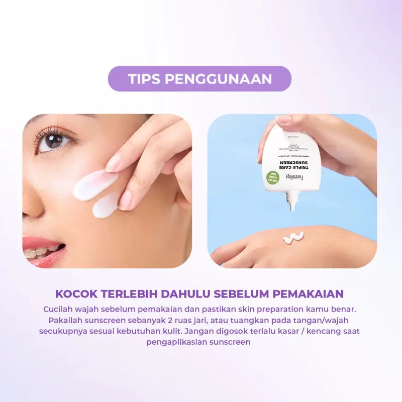 Facetology Triple Care Sunscreen SPF 40 PA+++ 40ml - Perlindungan Wajah - Perawatan, Facial Mencerahkan Vitamin 3