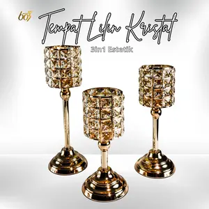 [COD] 603store Crystal Candle Holders / Tempat Lilin Kristal