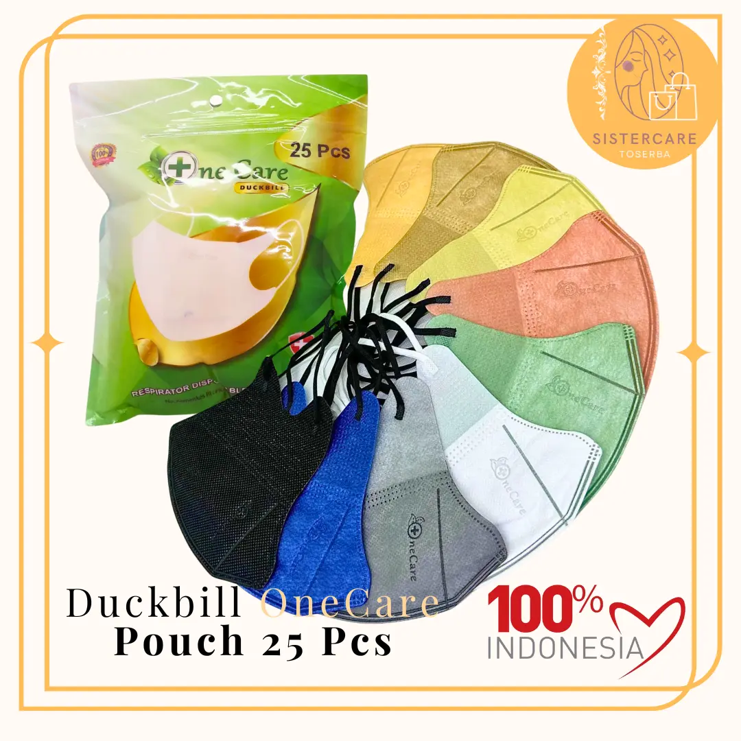 [SISTERCARE] Masker Earloop DUCKBILL ONECARE Sachet isi 25pcs Disposable Face Mask 4ply