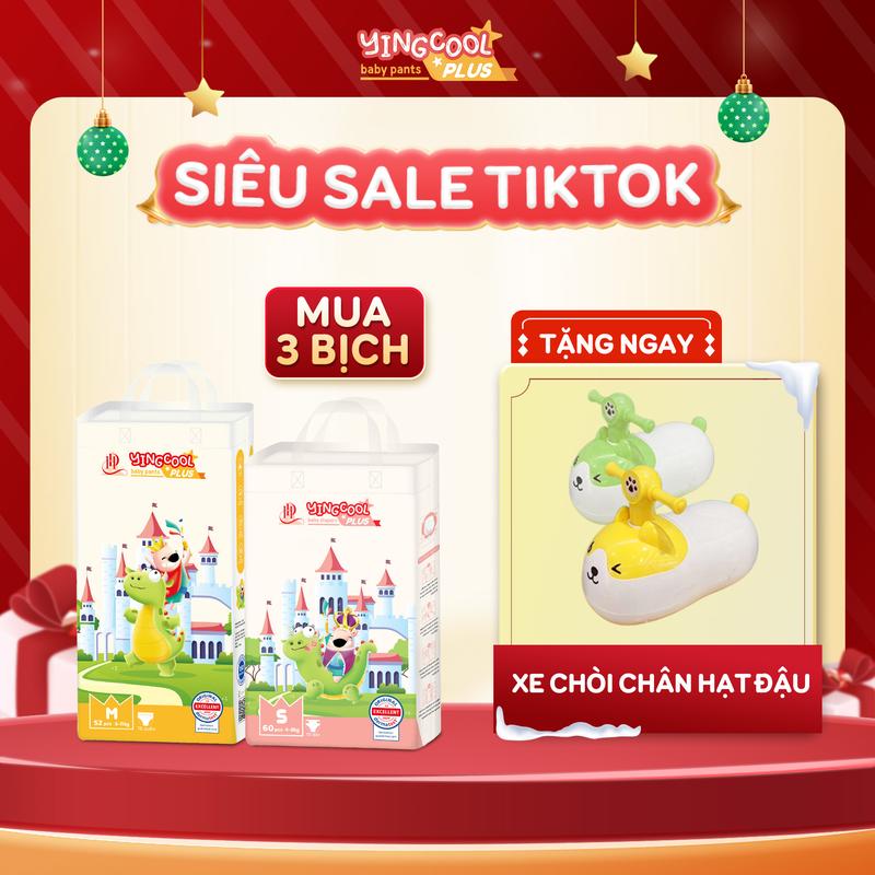    Tặng Xe Chòi Chân Hạt Đậu - Combo 3b   Bỉm YINGCOOL PLUS Size NB66 SD60 MD54 MQ52 L48 XL44 XXL42 XXXL40 