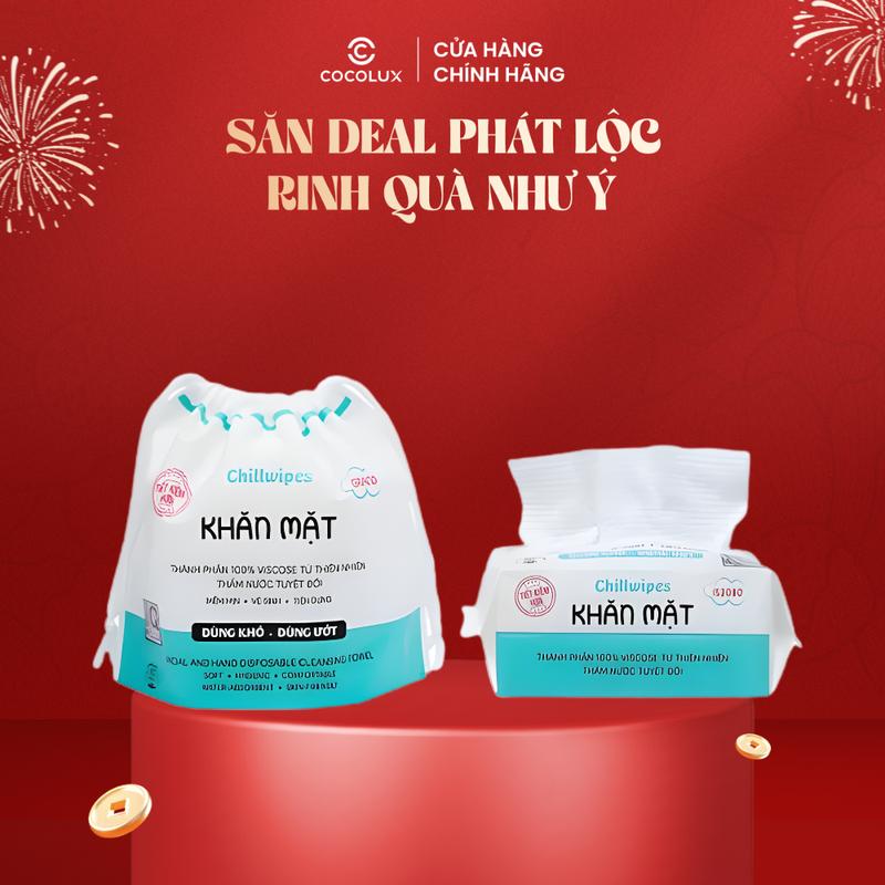 Khăn mặt khô Chillwipes Facial Hand Disposable Cleansing Towel 80 khăn - Cocolux