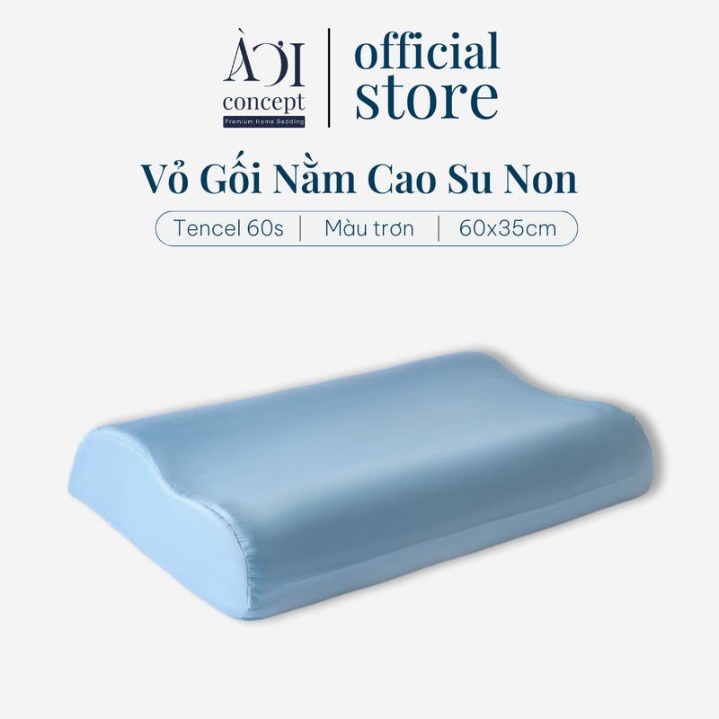 Vỏ Gối Nằm Cao Su Non Lụa Tencel 60s Size 60x35cm AOICONCEPT - Màu Trơn Cao Cấp Bao Áo Gối Memory Foam Chất Liệu Tencel 100% An Toàn Cho Người Sử Dụng
