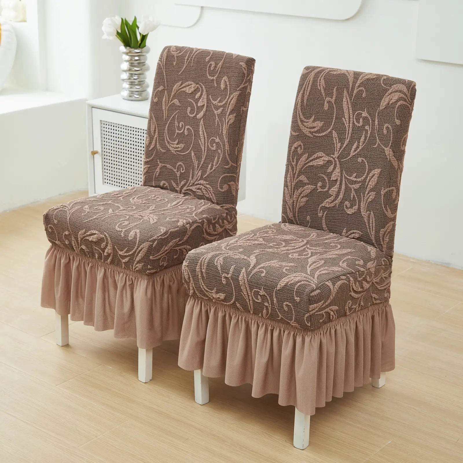 GHD Chair Cover Skirt Batik Style/Penutup Alas Sarung Kursi Elastis Scretch Tebal Me h Renda s - Skirt Batik Si er