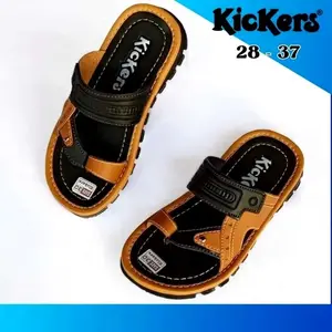 Sandal Anak / Sandal Ank kickrs /Sandal Ank Kulit/ Sandal Anak SD/ Sandal Japit Motif 2 Warna/ size 28-37 Usia 3-10 Tahun Sepatu Fashion Karet
