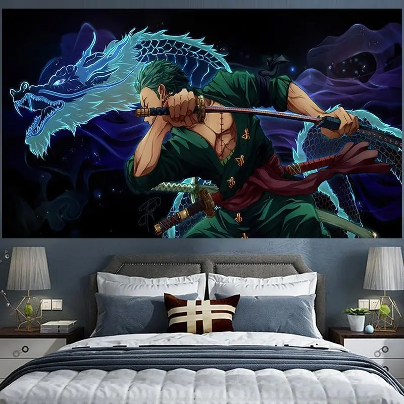 Animation One Piece hanging ins background cloth Bedroom room Rental house student dormitory decorative cloth Luffy wall cloth Decoration