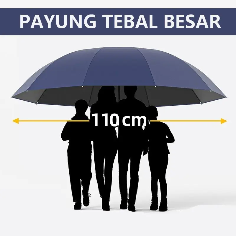 RTL 【Ukuran besar】Payung vinil tabir surya payung bisnis ganda payung lipat payung cerah