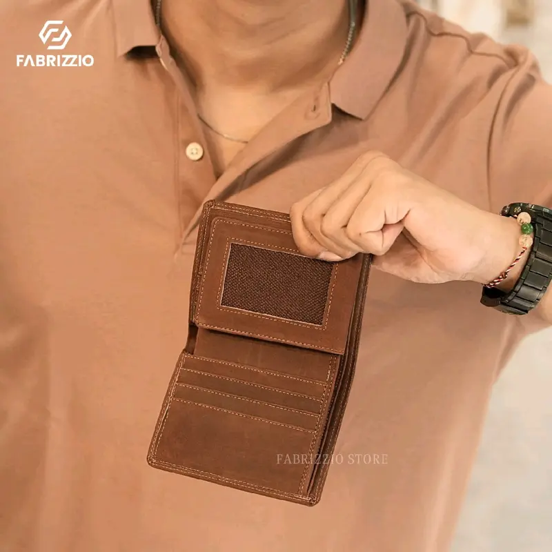 Dompet pria fabrizzio berdiri full kulit sapi asli-Chechnya 1