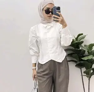 Noora & Co - Blouse Wanita Kekinian - Halinka Shirt Korean Blouse - Shirt Wanita Fit Body