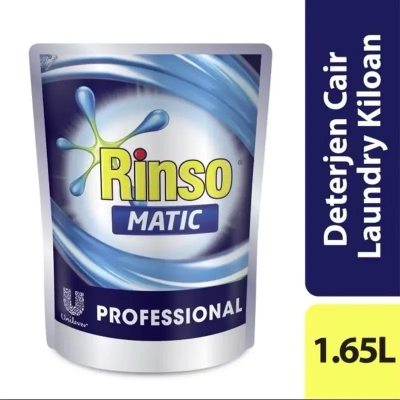 Rinso Matic Cair 1,65 Liter Profesional Ori Detergen Liquid Sabun Cuci Baju