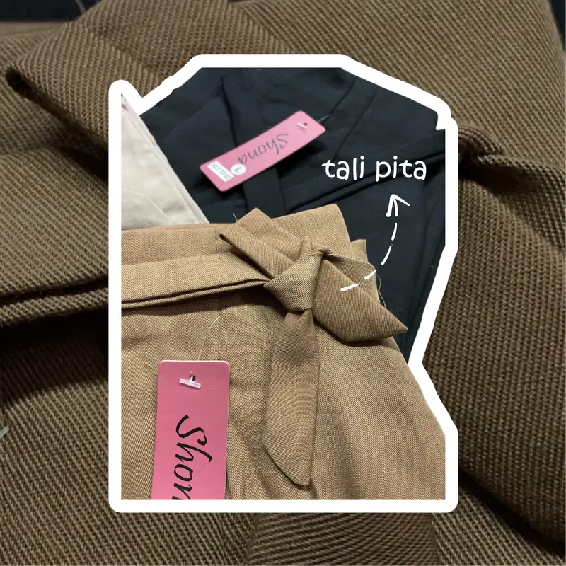 Shona - Celana Kulot Anak Perempuan Usia 7-15 Tahun Highwaist Pita Samping Panjang Katun Drill Casual Basic Loose Pants Terbaru 6