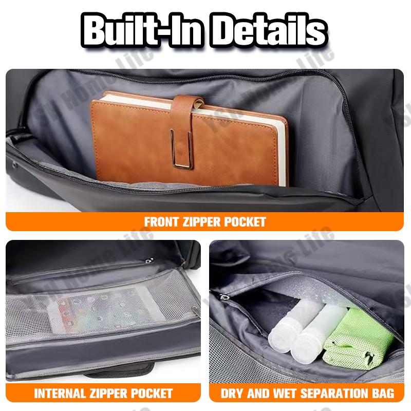 Product Introduction of Large Capacity Foldable Duffle Bag Travel Backpack Bag Waterproof Hand Carry Fitness Bag Cabin Size For Men 2