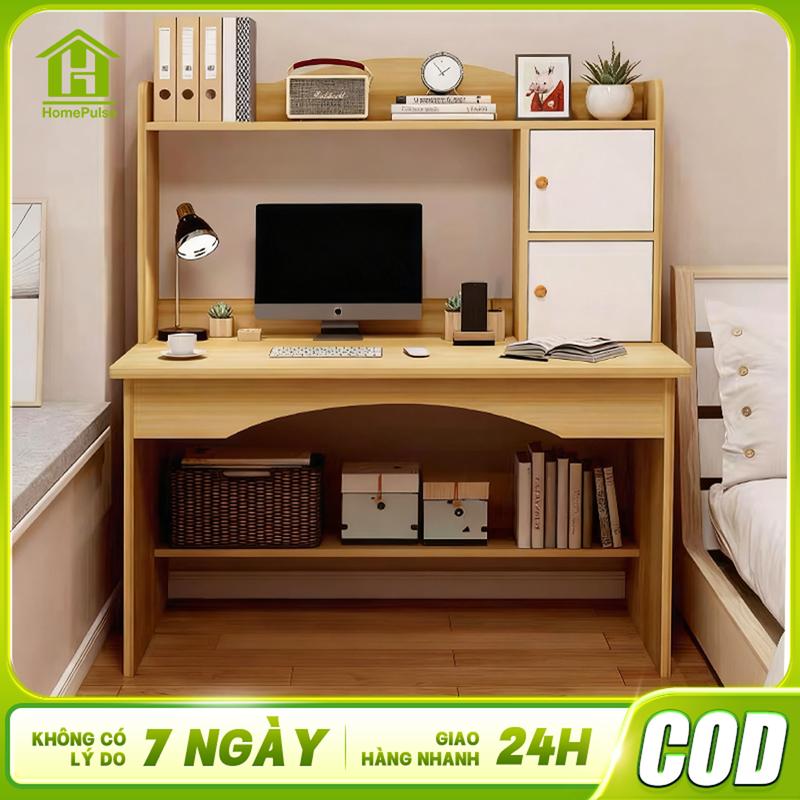 HP Bàn học liền giá sách tủ sách gia đình bàn viết và làm việc bằng gỗ hiện đại đa năng Bàn Làm Việc 3 hộc tủ phủ tế Hạn chế trầy xước Phong Cách Hiện Đại Nội Thất Tiết Kiệm