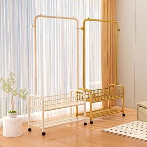 100cm Rak Lemari Logam dengan Roda untuk Pengeringan & Penyimpanan Pakaian Rumah dan Bilik Tidur drying  rack cloth  rack ampai  baju  besi laundry  rack Supplies ampaian  baju  gantung  bertutup