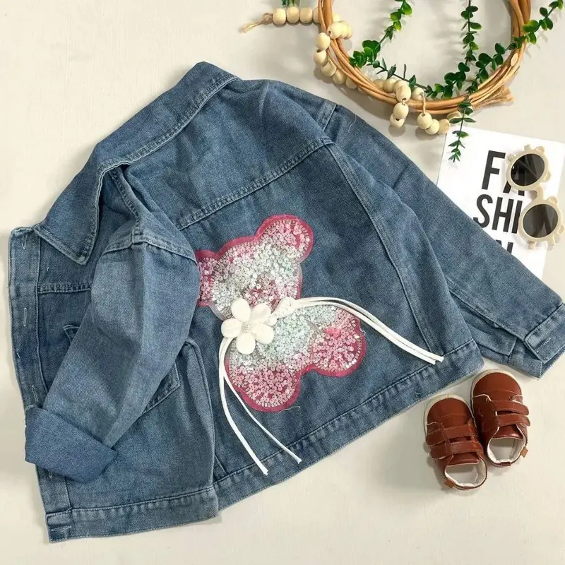 JAKET JEANS ANAK - JAKET KEKINIAN ANAK CEWEK OUTER JEANS CROP ANAK PEREMPUAN JAKET ANAK REMAJA TANGGUNG 4