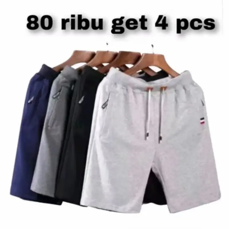 NAYOMI OFFICIAL • Paket PROMO!!! Cuma 80 ribu sudah dapat 4 Celana pendek kualitas distro bahan babyterry UKURAN LENGKAP unisex cowok cewek