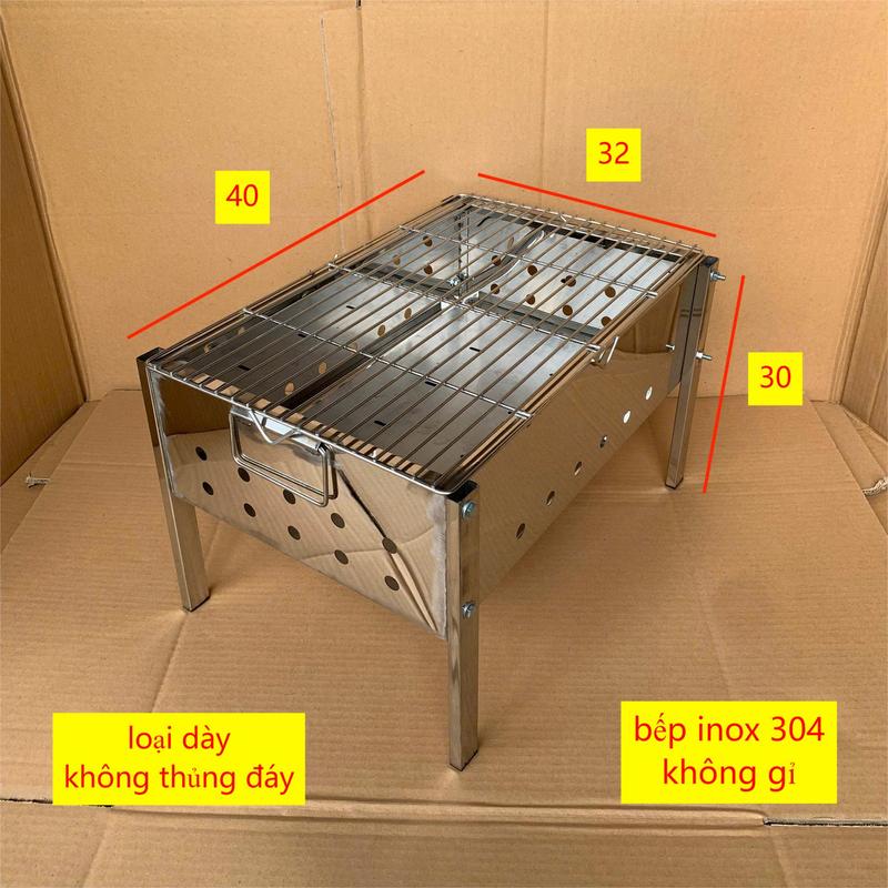  Bếp nướng thịt than hoa bếp nướng thịt BBQ bếp nướng thịt inox 304 không gỉ bếp nướng thịt 32 * 40 cao 30 cm 