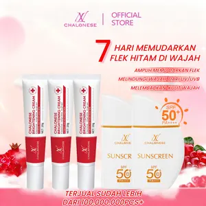 CHALONESE PAKET ANTI UV SET 5IN1 (3PC WHITENING+2PC SUNSCREEN) Melindungi Kulit Wajah dari Sinar Matahari dan Tidak Membuat Wajah Terlihat Kering