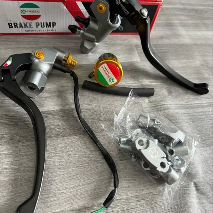 _Cặp Tay Thắng BREMBO RCS 19_ chốt vàng bình dầu vàng ánh kim Kèm Full phụ kiện Lắp đặt 1
