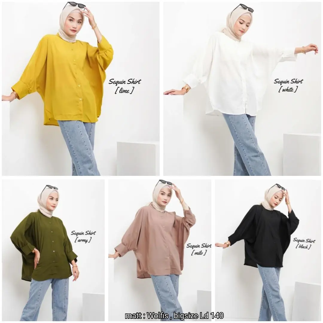 Sequin shirt / Kemeja oversize / Atasan bigsize