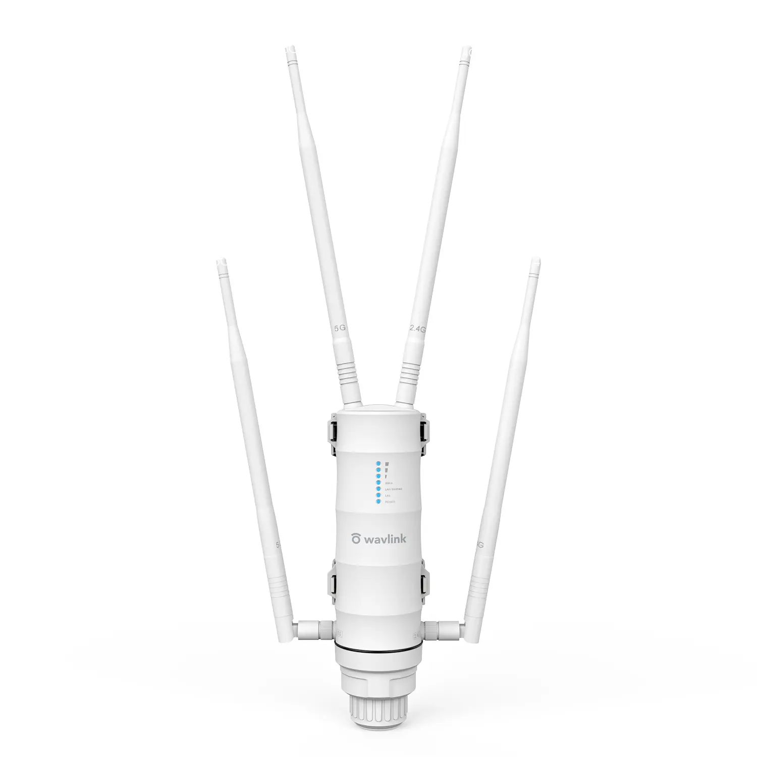 WAVLINK AC1200 Daya Tinggi Luar Ruangan Tahan Cuaca WiFi Range Extender / Titik Akses Nirkabel / agen mesh dengan POE Pasif, Dual Band 2.4GHz 300Mbps + 5.8 GHz 867Mbps, Antena Omni Directional yang Dapat Dilepas 4x7dBi, Didukung Teknologi Mesh