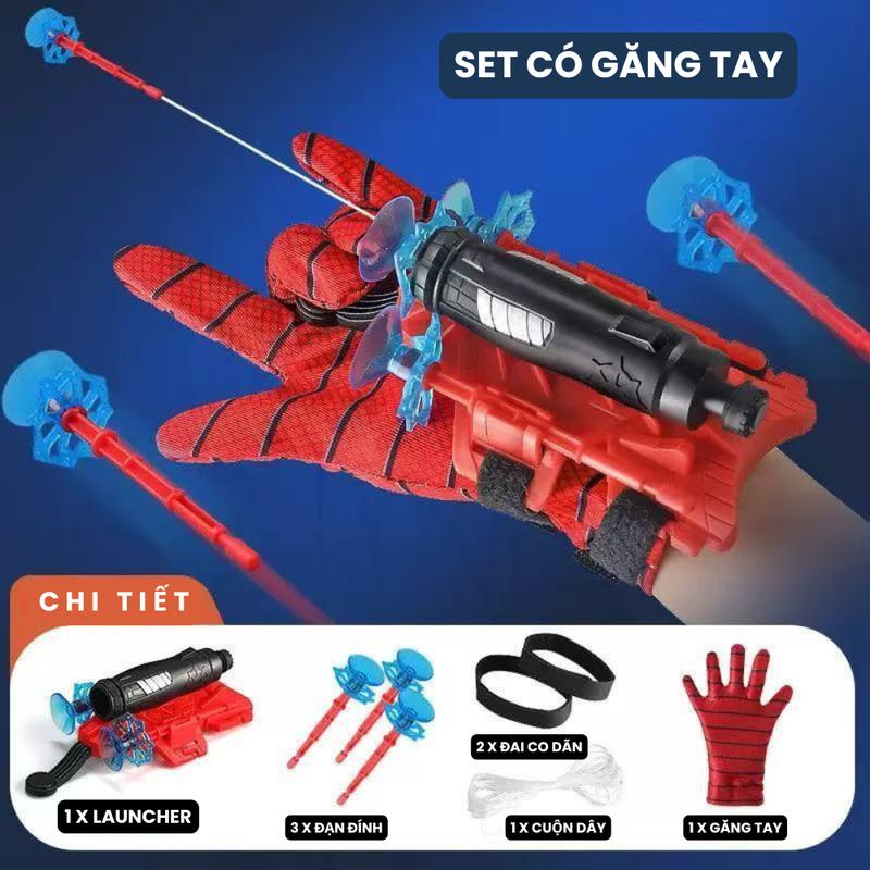 Spiderman - Bộ Găng Tay Người Nhện ABS An Toàn Bắn Tơ Đồ Chơi Siêu Nhân Cho Bé Cosplay size to