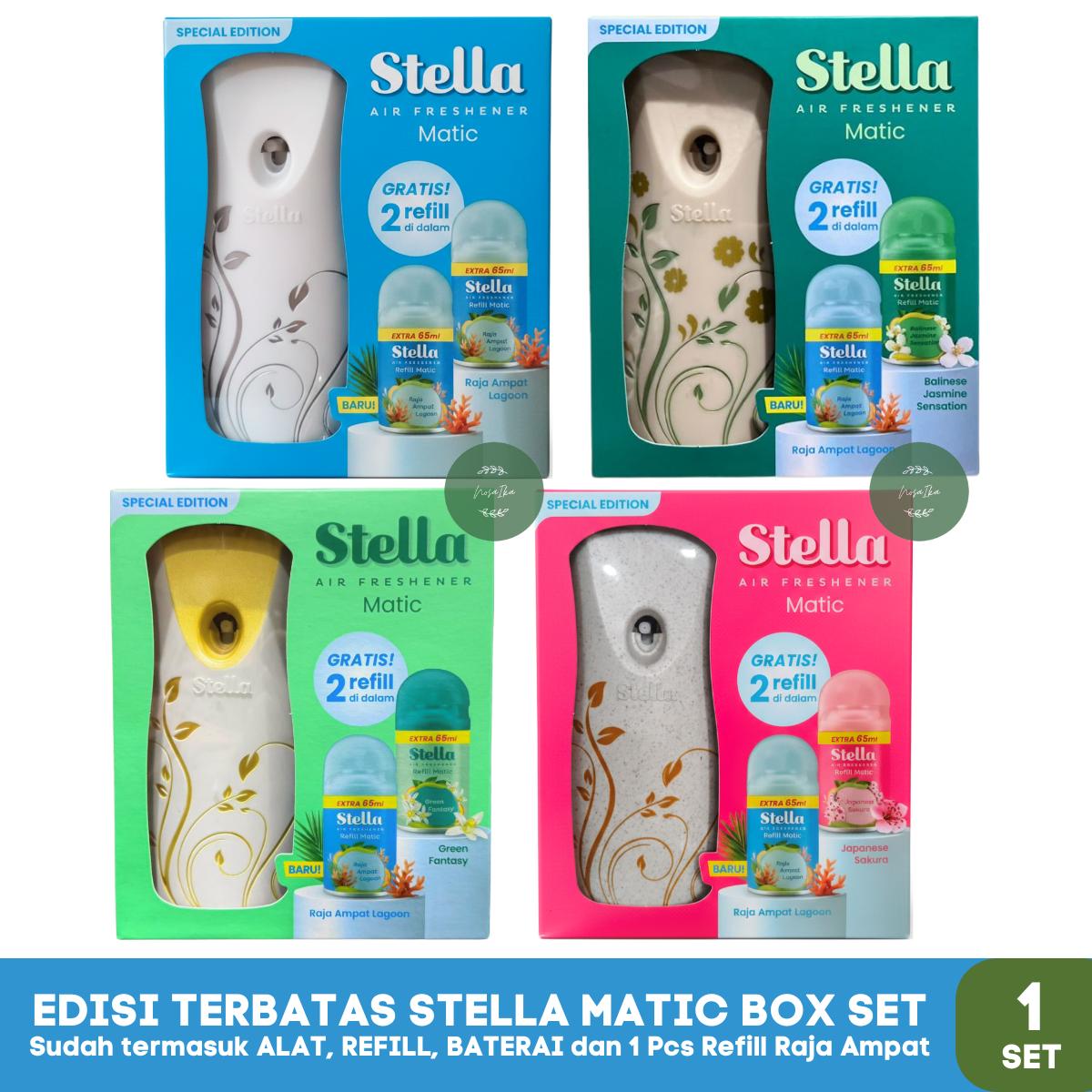 [KHUSUS PULAU JAWA] EDISI TERBATAS!! Stella Matic Box Set + 1 Pcs Refill Raja Ampat - Pengharum Ruangan Otomatis Sudah Termasuk Alat, Refill, Baterai