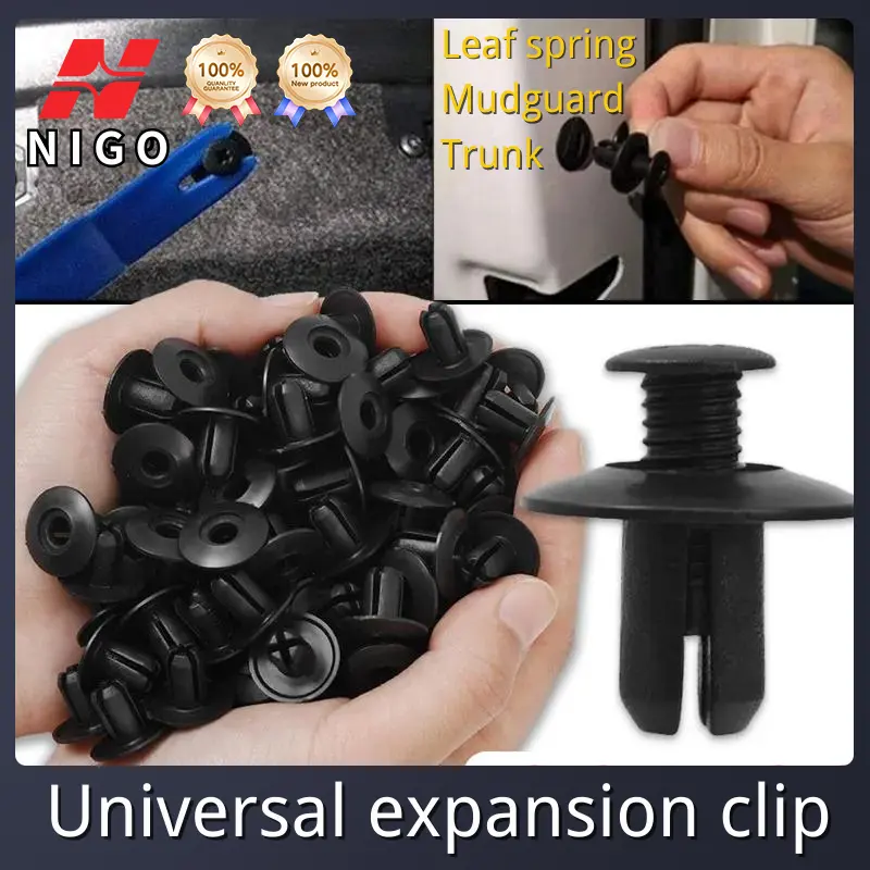 30/50 Pcs Universal Rivets Fasteners Clips Car Bumper Fender Screw Clamp 8mm Hole Plastic Fastener Clips Car Accessories