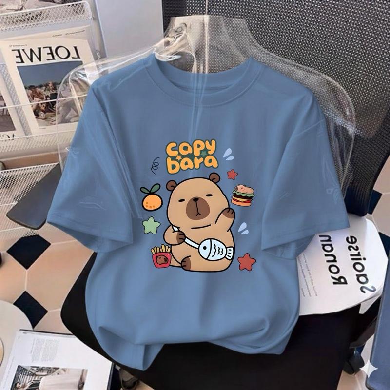 T-Shirt Distro Oversize Capybara Kaos Anak Perempuan - Baju Atasan Oversize Anak Perempuan Umur 3-14 Tahun Fashion Combed Cotton