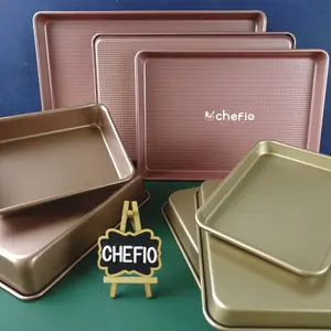 Chefio Loyang Premium Persegi Panjang GOLD / Baking Tray / Nampan Oven