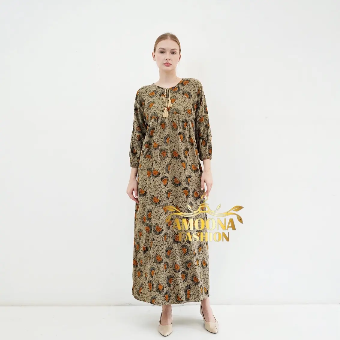 AMOONA - Dress Jasmien Bahan Rayon Premium \ Gamis Jasmien Kekinian \ Dress Jumbo Oversize Midi