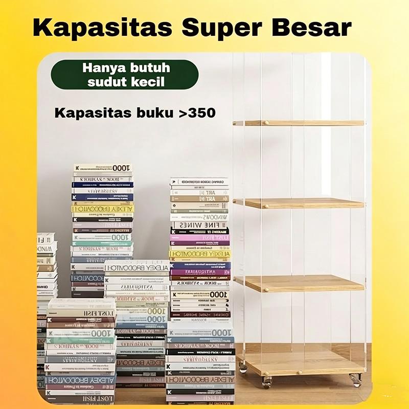 DF-1-Rak Buku Berdiri Di Lantai Akrilik Yang Dapat Diputar Lemari Pajangan Figurin Yang Dapat Dipindahkan rak buku lantai akrilik yang dapat diputar  Rak Buku Berdiri Di Lantai Akrilik Yang Dapat Diputar Lemari Pajangan Figurin Yang Dapat Dipindahkan