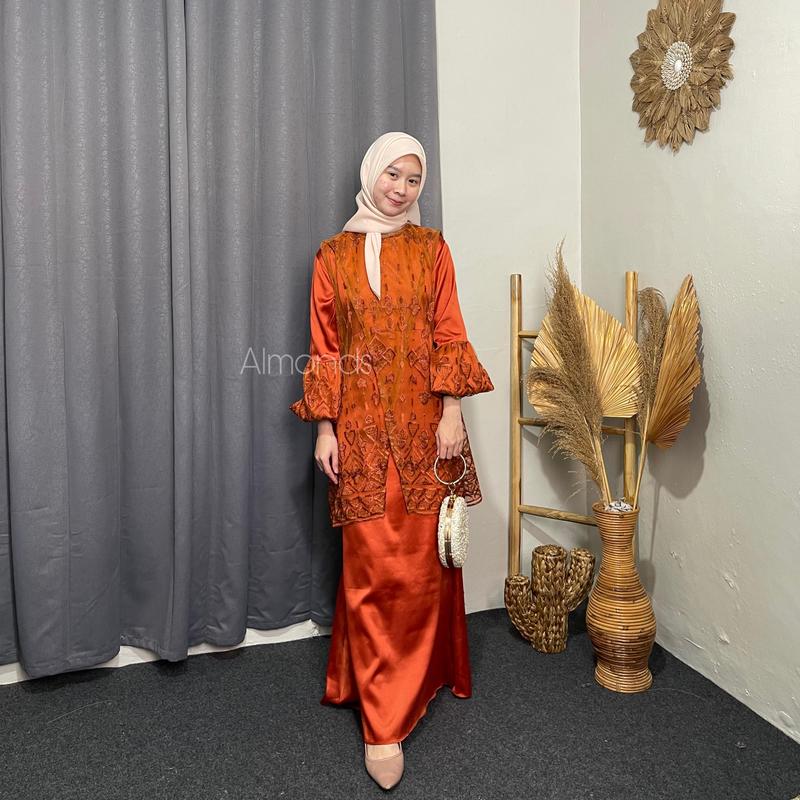 FIRA LONG DRESS SET VEST OUTER TILLE BRUKAT GAMIS MUSLIM KONDANGAN TERBARU Wanita Remaja Dewasa Baju Pesta Rayon Mewah Setelan 6