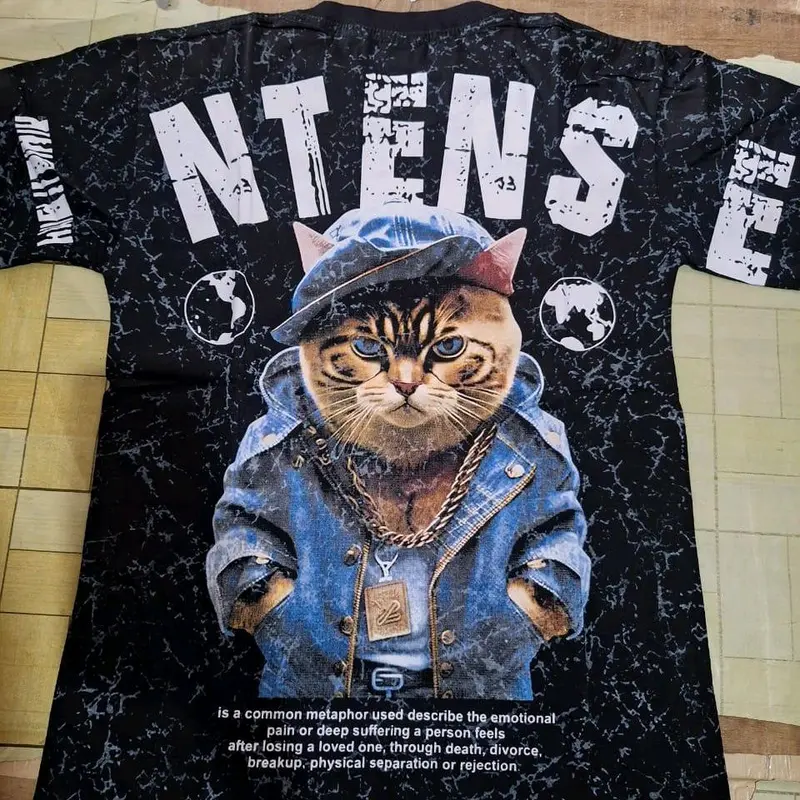 Kaos Atasan Tshirt Anak Usia 7-13 Tahun Lengan Pendek Karakter Cat Rider 1