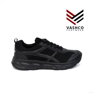 Sepatu Running Full Black Vashco Zenix dengan Upper Knitting dan Insole Eva Foam Olahraga Outdoor sepaturunning murah