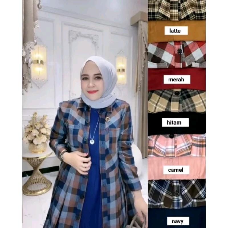 Set Baju Muslim 2 In 1 Gamis Outer Flanel Twill 1